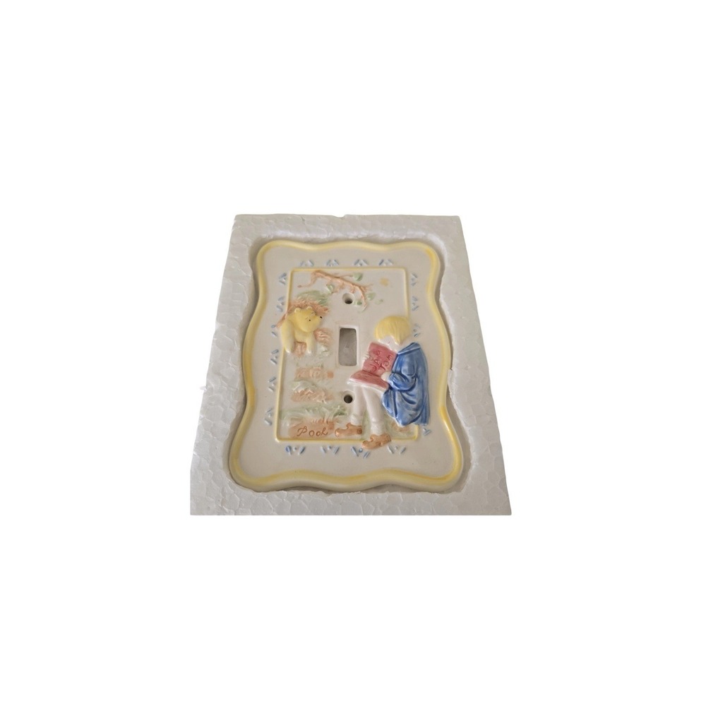 Vintage 80's Charpente Ceramic Classic Winnie The Pooh Light Switch Plate Cover